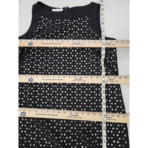 London Times Laser Cut Layered Sheath Dress Size 14 Career 100% Cotton - Picture 7 of 10